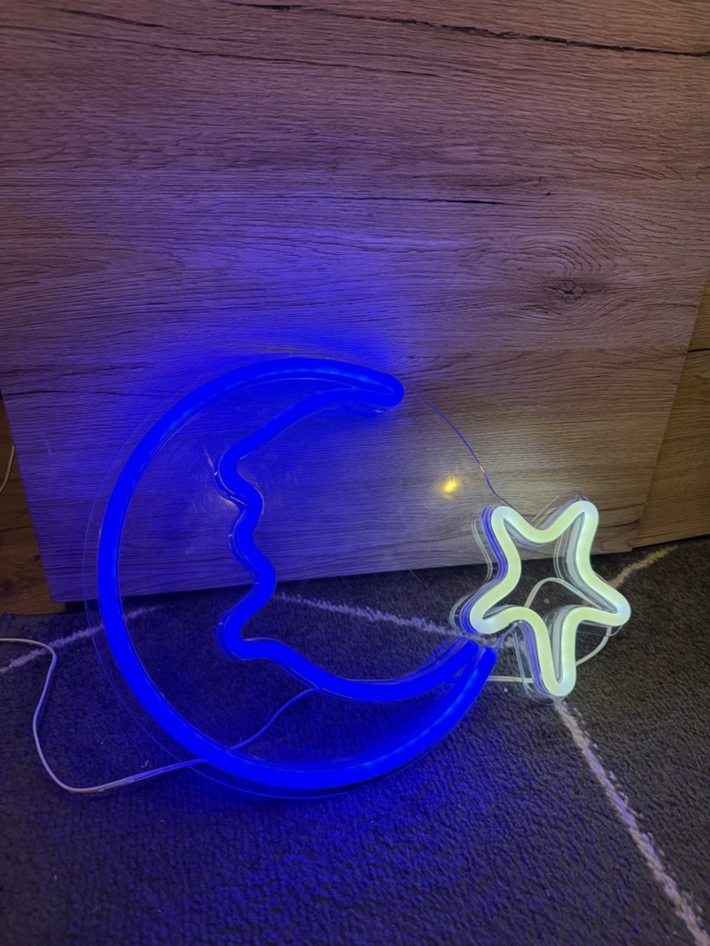 White Moon and Star LED Wall Decor Light